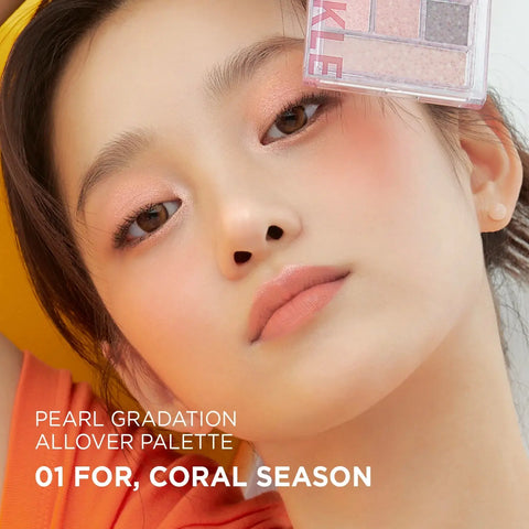 CLIO - TWINKLE POP Pearl Gradation All Over Palette - #01 For Coral Season